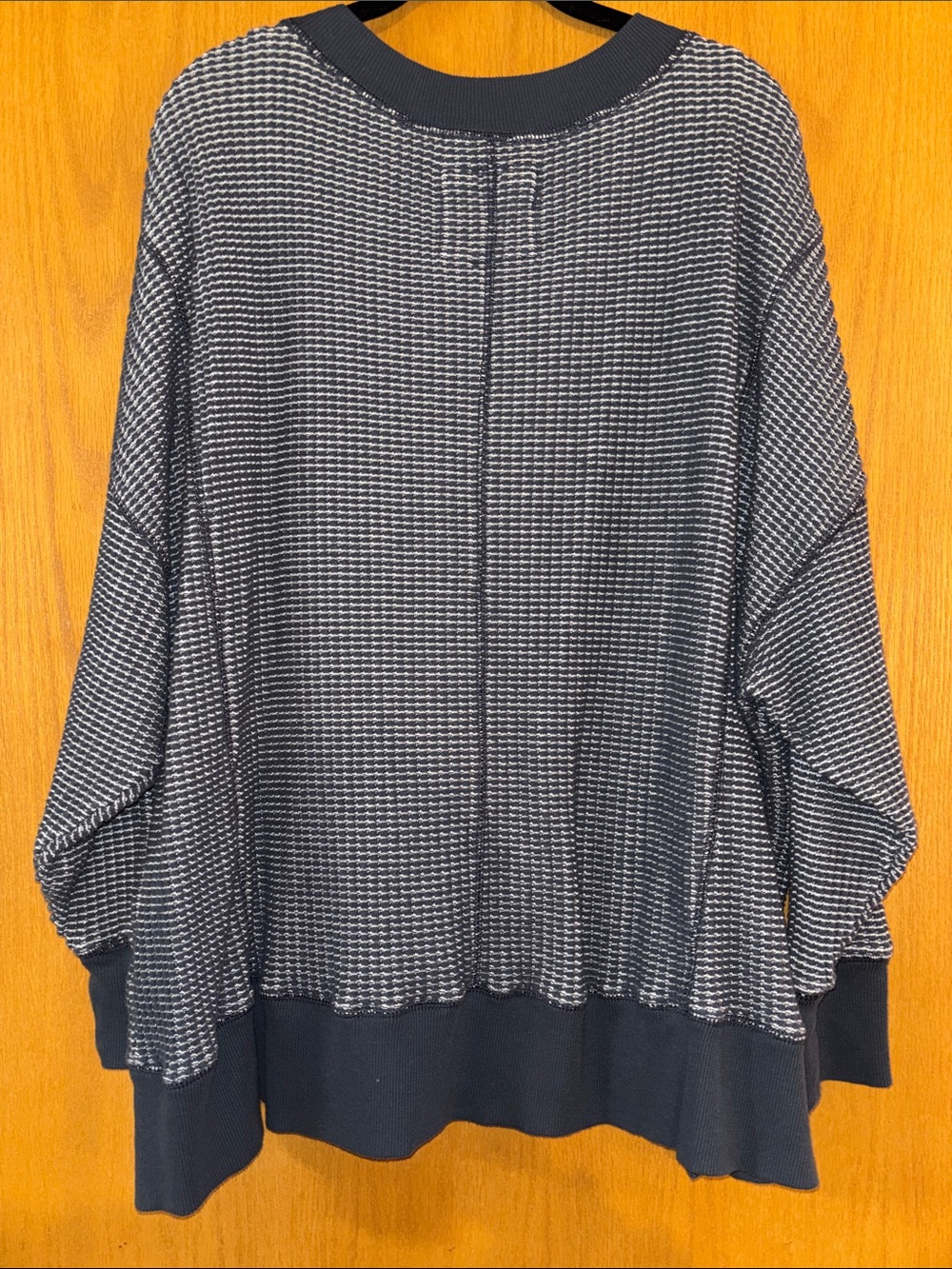 American Eagle Outfitters Blue and White Striped V-Neck Sweater - Picture 6 of 7